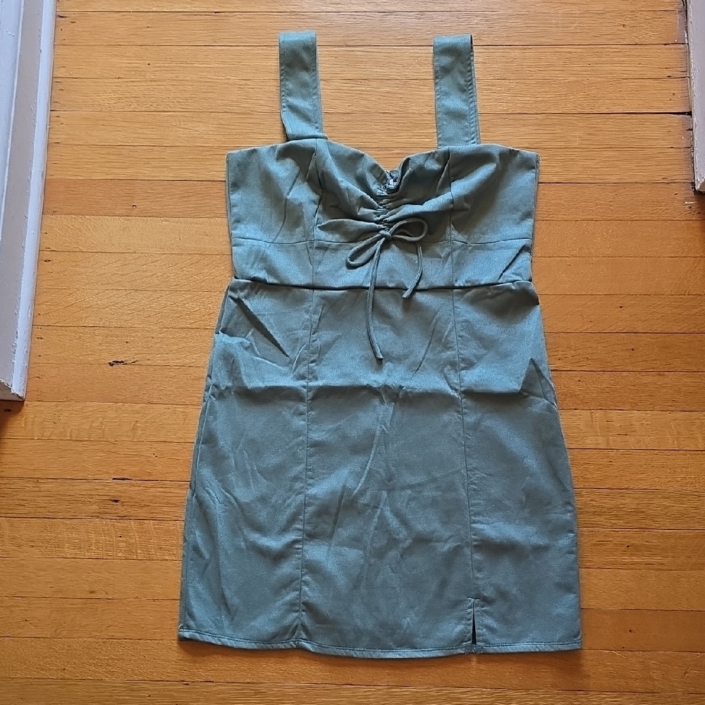 ​NWT, Francesca's, mi ami, Sleeveless Mini Dress, Sweetheart Neckline, Sage, L